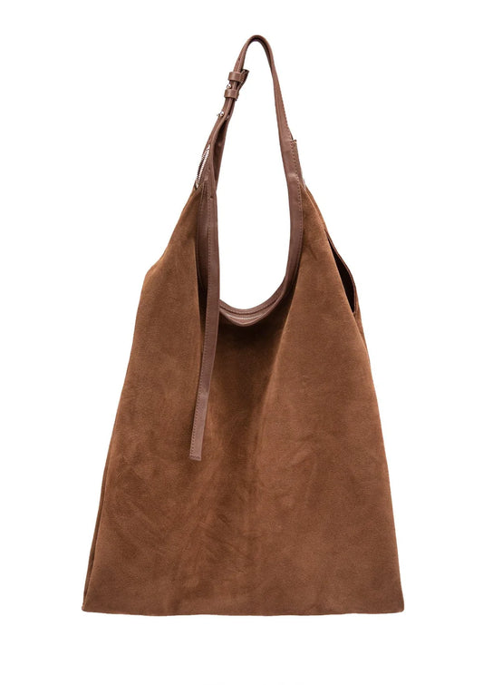 La Poche Grand Suede Bag  - Brandy